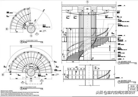 旋轉樓梯平面圖cad